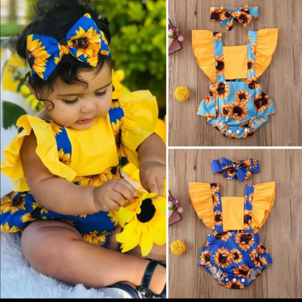 Baby girls bodysuit  set flower